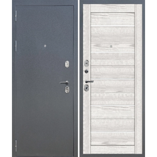 Дверь входная FlyDoors АРКАН 206 Букле графит - Ривьера айс